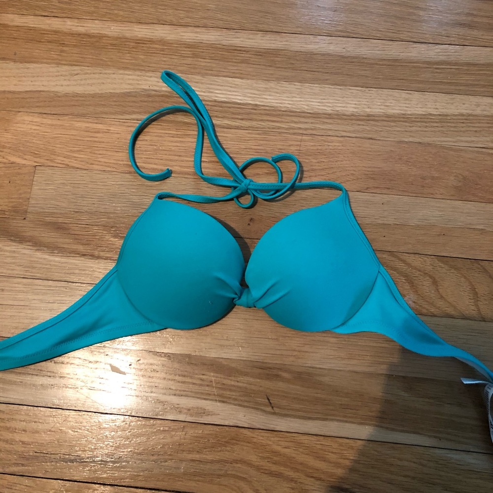 PINK Teal Bikini Top